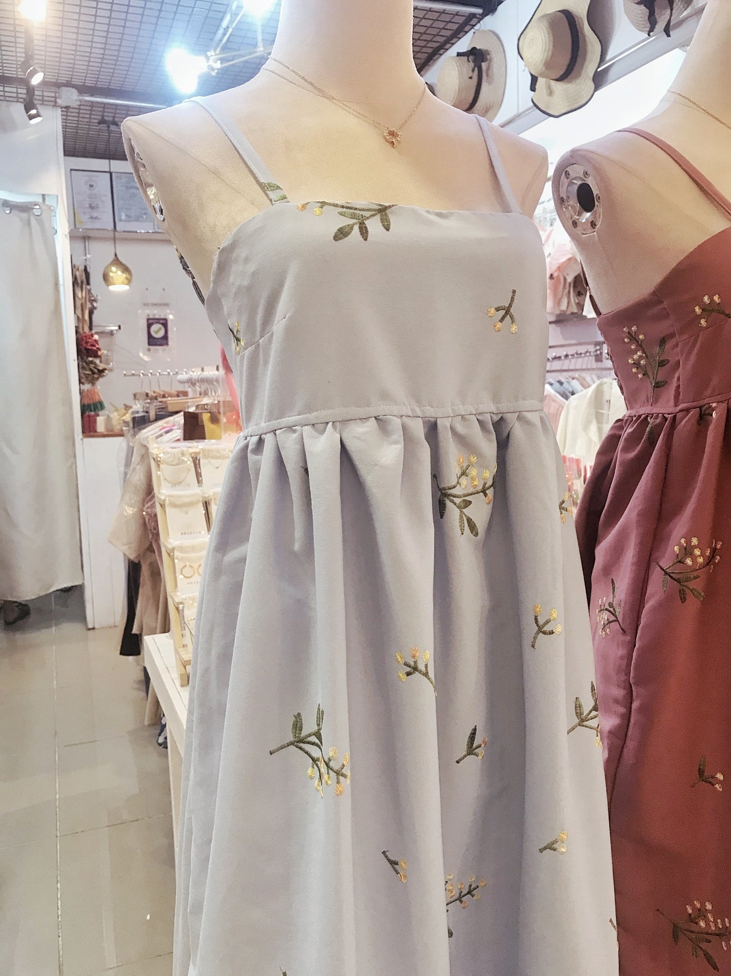 MEDEA Embroidered Cotton Midi Dress