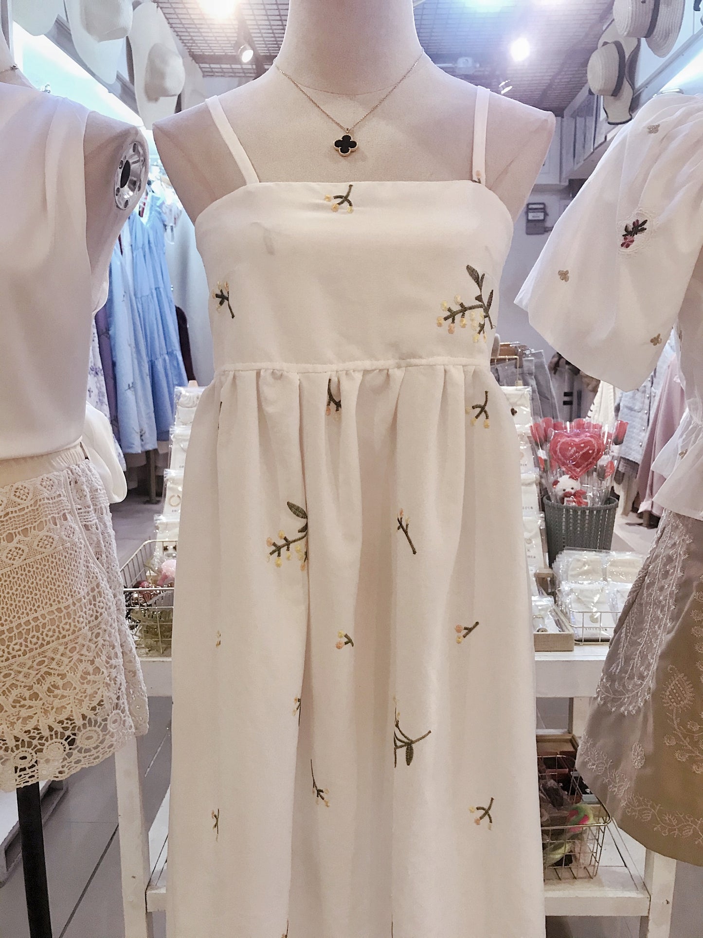 MEDEA Embroidered Cotton Midi Dress